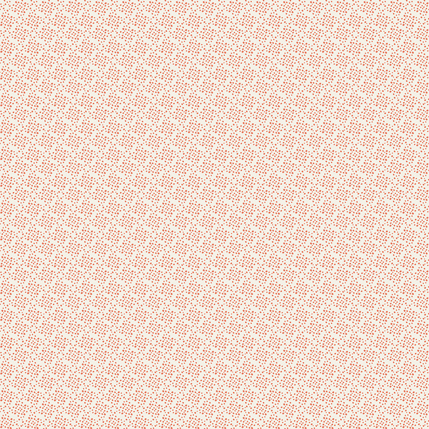 Juju's Petals Lattice Cream quilting cotton by Judi Madsen for Riley Blake Designs featuring tiny coral-colored markings on a soft cream background.