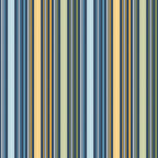 Sunshine & Dandelions Stripes Navy fabric by Traci Reed featuring blue, green, yellow and cream stripes on a navy background