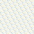 Sunshine & Dandelions Dots Cloud fabric by Traci Reed featuring blue, green, yellow and navy polka dots on a white background