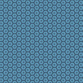 Sunshine & Dandelions Hexies Blue fabric by Traci Reed featuring blue hexagons with stitched details and small leaves