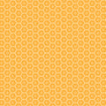 Sunshine & Dandelions Hexies Daisy fabric by Traci Reed featuring yellow hexagons with stitched details and small leaves