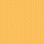 Sunshine & Dandelions Hexies Daisy fabric by Traci Reed featuring yellow hexagons with stitched details and small leaves