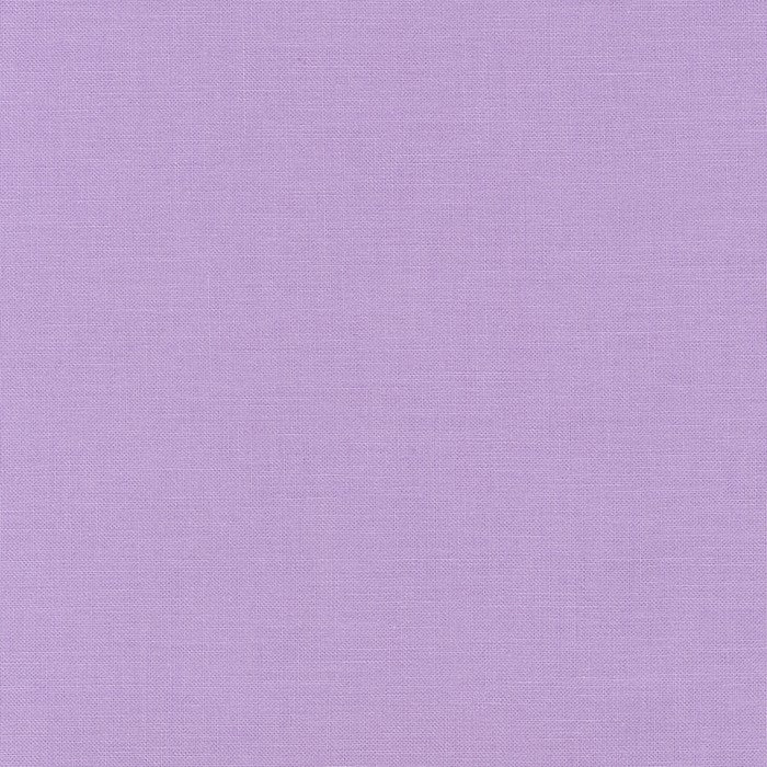 Kona Cotton Orchid Ice pale lilac purple solid quilting fabric by Robert Kaufman Fabrics.